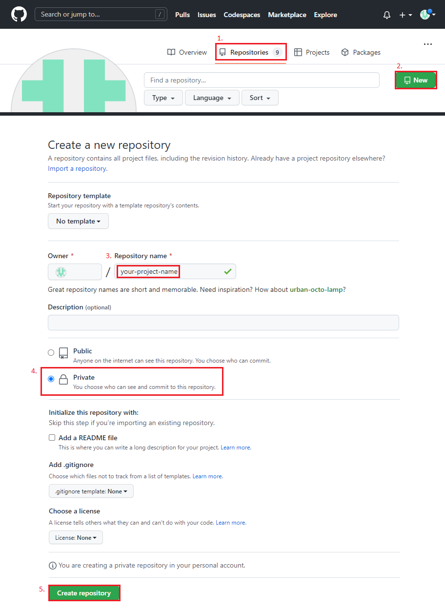 Creating a Private GitHub Repository