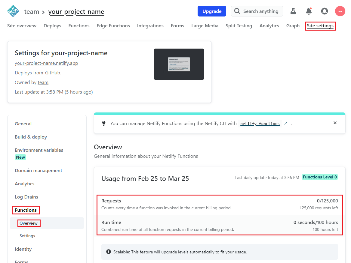 Netlify functions useage